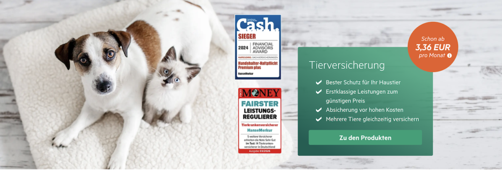 Bewertung der HanseMerkur Hundeversicherung mit Vor- und Nachteilen